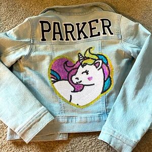 Custom girls denim jacket